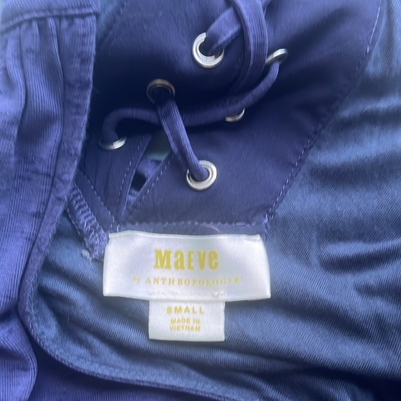 Anthropologie x Maeve | Melanie Jersey Knit Maxi Dress Lace Up Racerback Small - Picture 9 of 12